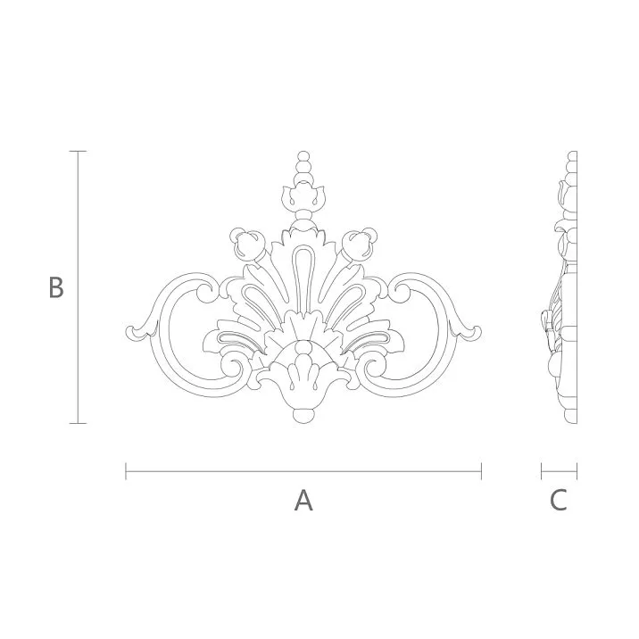 Резная накладка из полиуретана NPU-244 чертеж