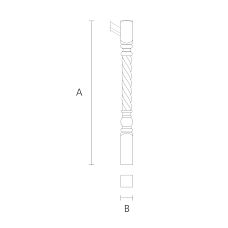 Drawing of a Spiral Wooden Stair Post