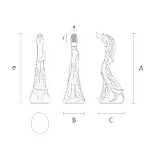 Drawing of a wooden stair support column