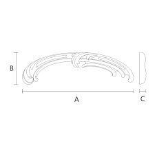 Carved Wooden Decor N-426L, Branch Shape, Furniture and Wall Decoration Drawing