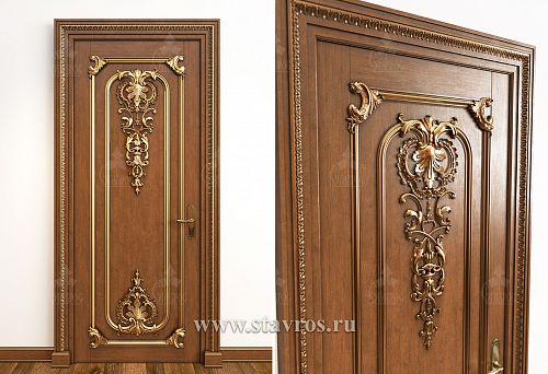 двери в дворцовом стиле, двери с золочением