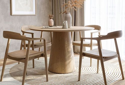 Universal table bases in solid wood and MDF from Stavros