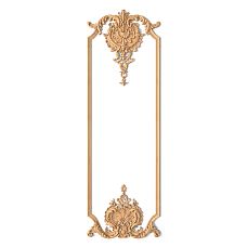 Резной декоративный элемент из дерева в форме веточки с цветами