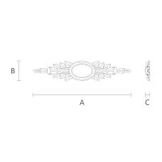 Wooden decorative overlay N-223 with carving drawing