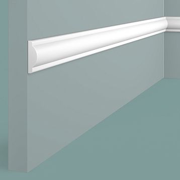 Impact-resistant polystyrene wall molding D1030 Hi Wood, wide profile 30&times;9.5 mm