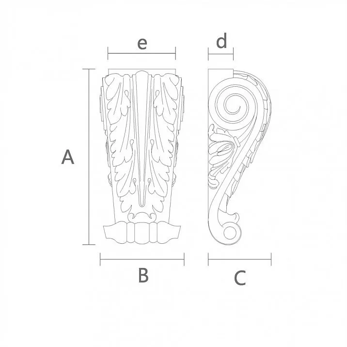 Консольный кронштейн KR-022 с резьбой чертеж