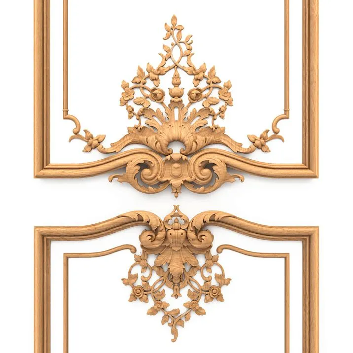 C.VRS-065 Solid Oak Decor for Classic Interiors, Close-up of the Central Decor Element