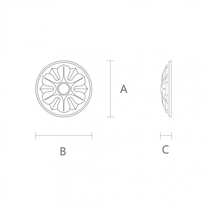 Резная Розетка из Бука R-027 чертеж