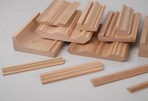 Decorative Wooden Rails of Various Shapes and Sizes from Solid Beech