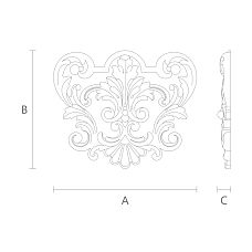 Wooden carved insert N-216 for interior decoration drawing