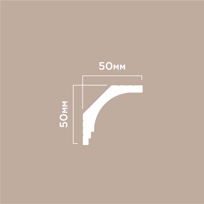 Cornice A70 POLYSTYRENE HI WOOD 50mm x 50mm x 2.0m &mdash; drawing schematic