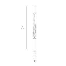 Wooden stair baluster L-038 natural color drawing