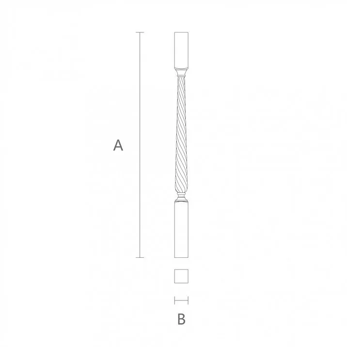 Wooden stair baluster L-038 natural color drawing