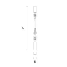Wooden baluster L-035 for staircases in Classicism, Rococo, Empire or Modern style drawing