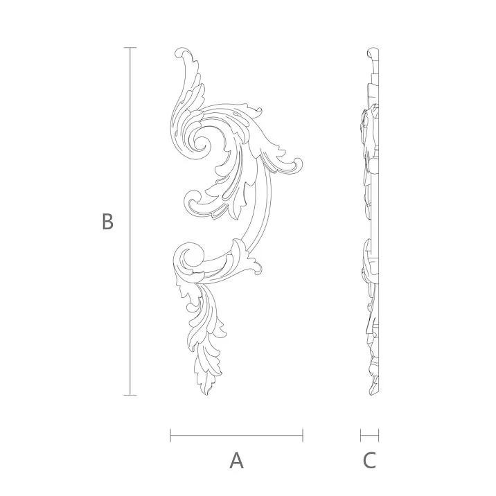 Relief Decoration NPU-022L polyurethane drawing