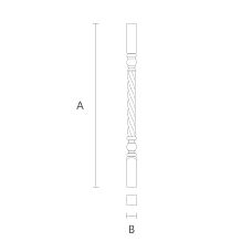 Beautiful wooden baluster for the L-050 staircase &mdash; drawing