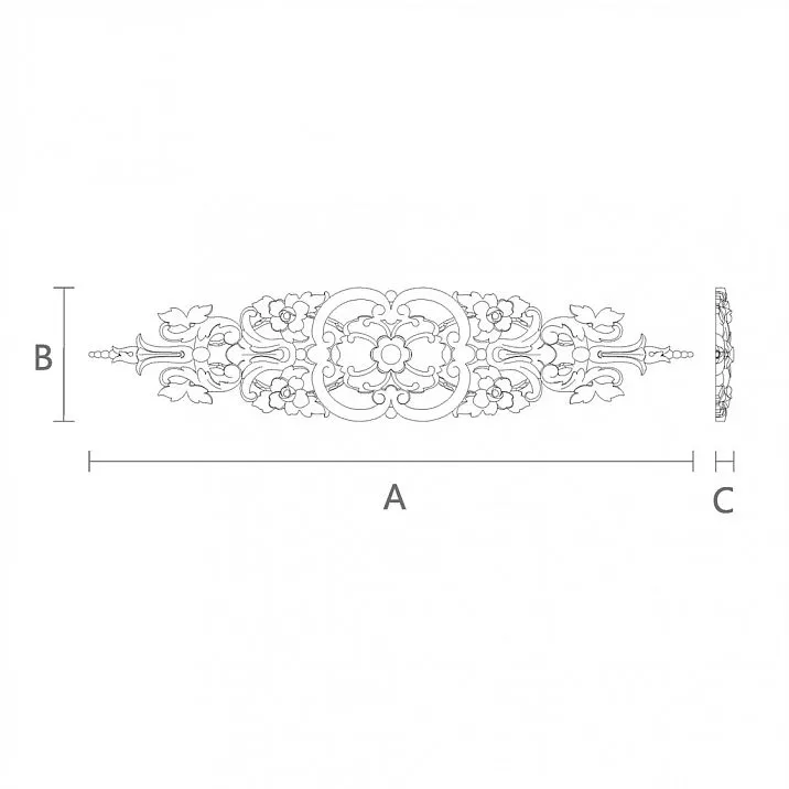 Элегантная и красивая накладка из дерева с природными мотивами в технике резьбы по дереву