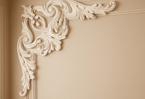 Corner Molding with Floral Ornament
