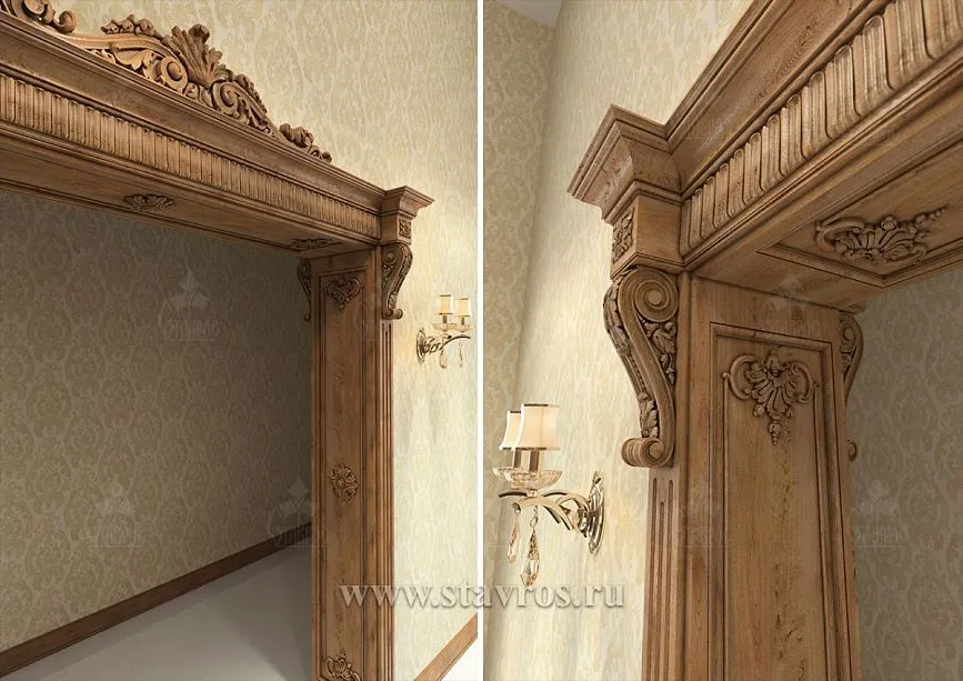 Classic door portal for a country house or restaurant