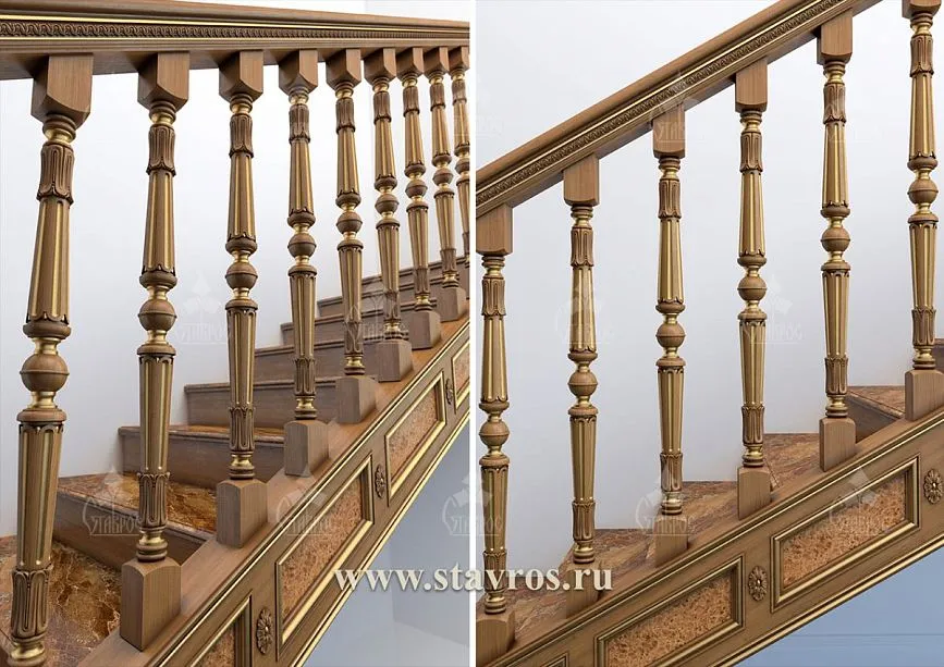 Balusters for staircase RLE-009 &ndash; exquisite carving and classic style