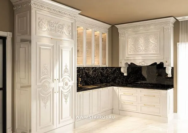 Idea of decorating a kitchen in the Baroque style KUH-023