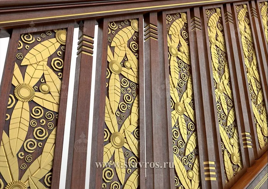 Exclusive staircase with gold patterns &ndash; RLE-022