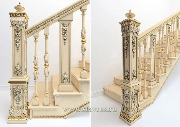 Idea for decorating the carved staircase RLE-008