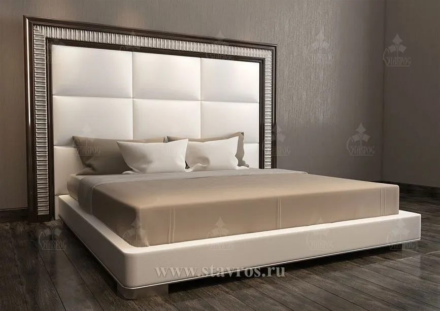 Modern bed KRV-011 in an interior with decorative elements
