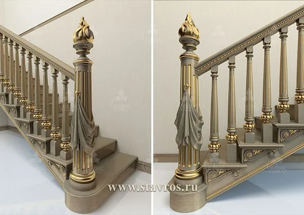 Idea for decorating the carved staircase RLE-011