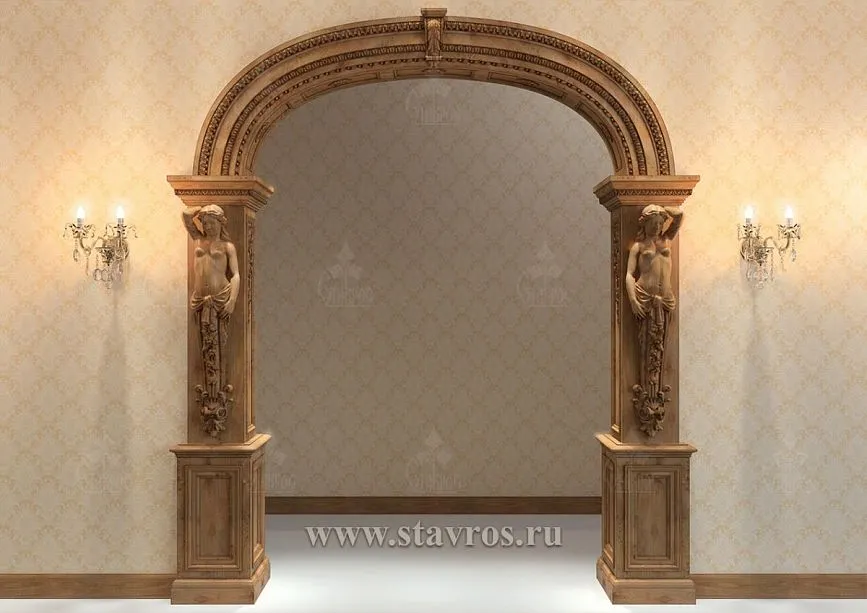 Caryatid adorning the door portal PRT-007, detailed carving