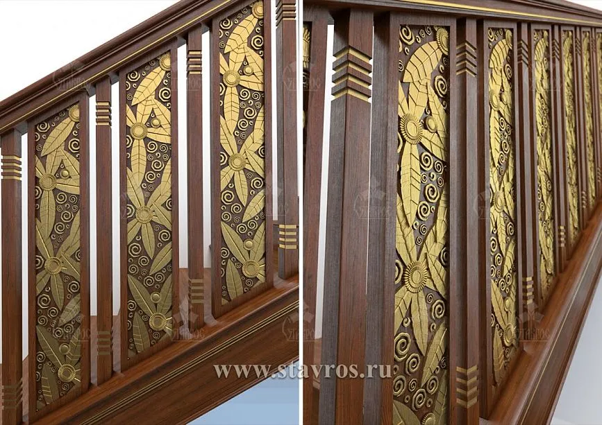 Balusters for staircase RLE-022 with geometric decoration