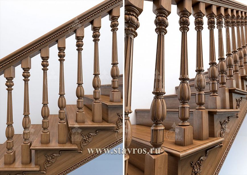 Elegant balusters for staircase RLE-004 with classic patterns