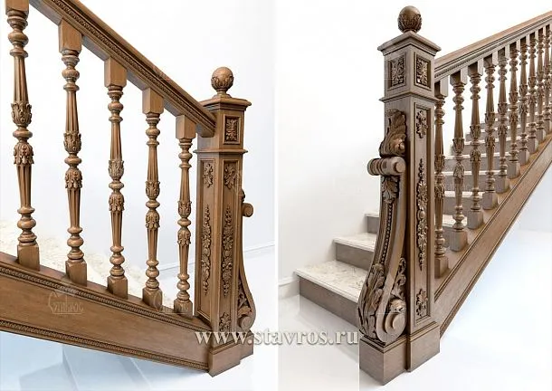 Idea for decorating the carved staircase RLE-003
