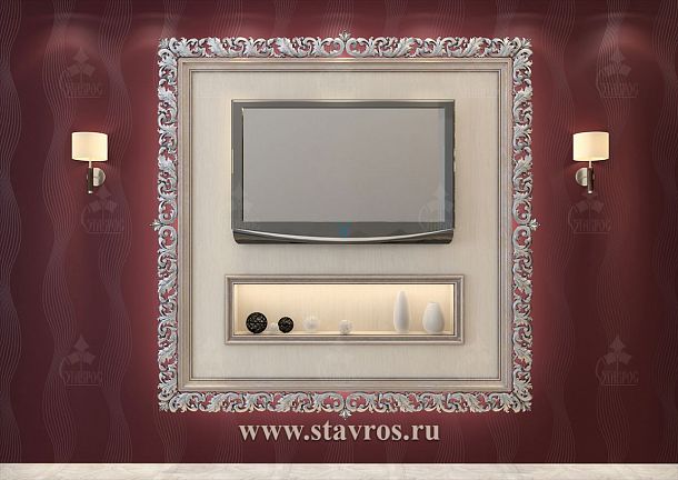 Idea for decorating carved frame for TV RTV-006