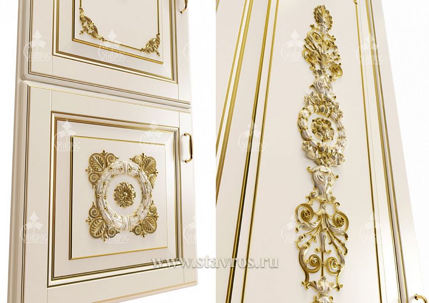 Facade FAS-040 &ndash; elegant design for kitchens, buffets, and cabinets with carved appliqu&eacute;s.