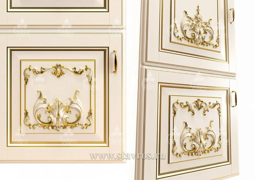 Decorative facade FAS-041 &ndash; exclusive design for luxury kitchens, buffets, and cabinets.
