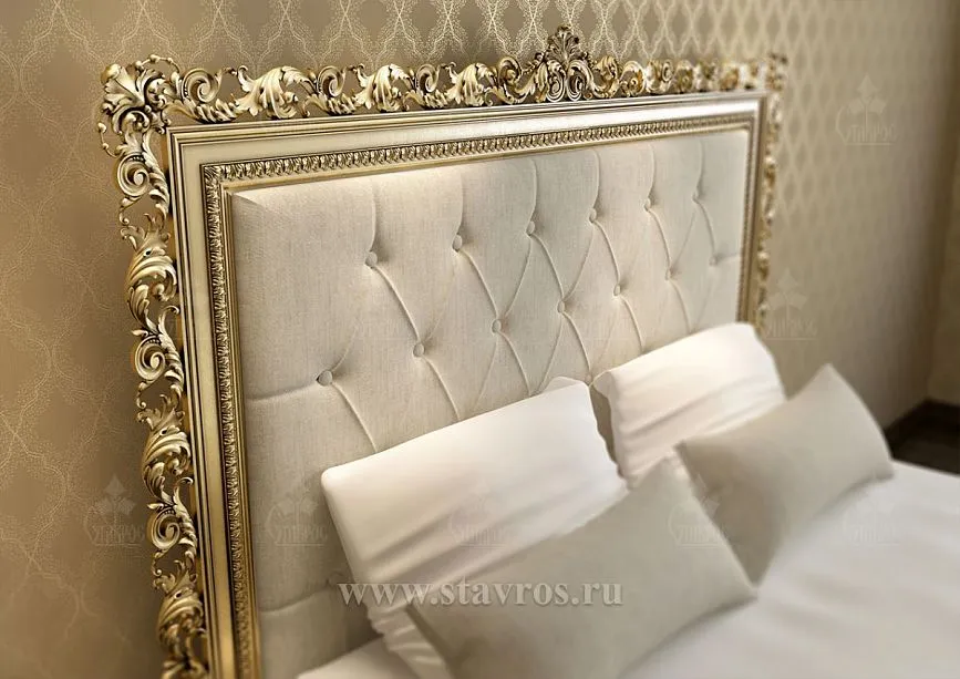 Headboard of bed KRV-001 in close-up