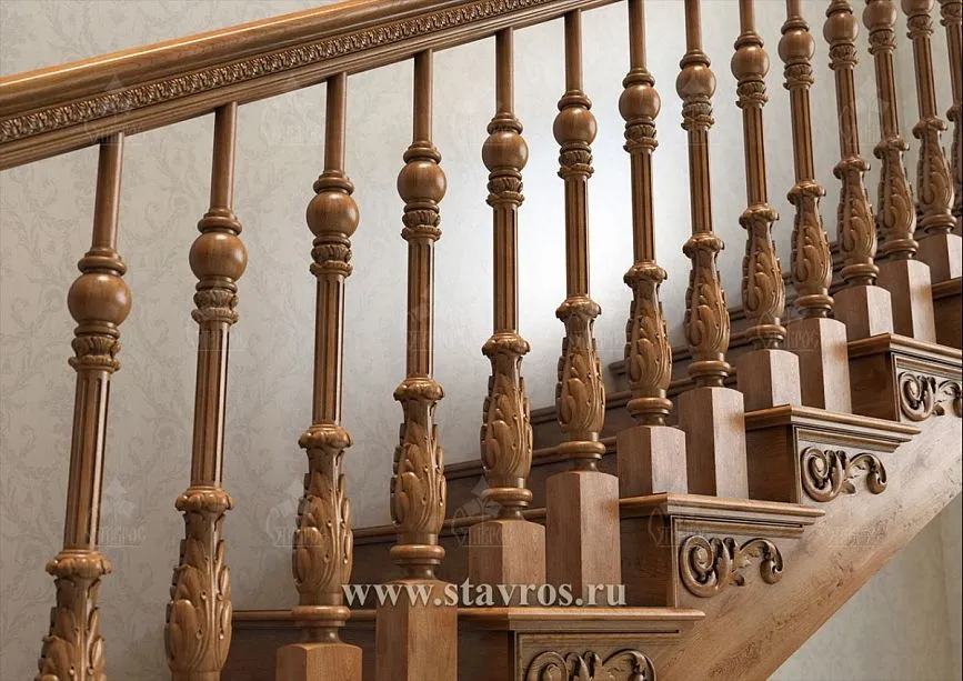 Carved balusters for staircases ensuring structural reliability