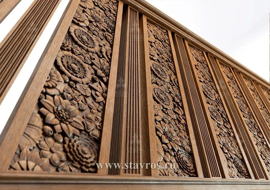 Carved panels of the RLE-023 staircase, refined carving