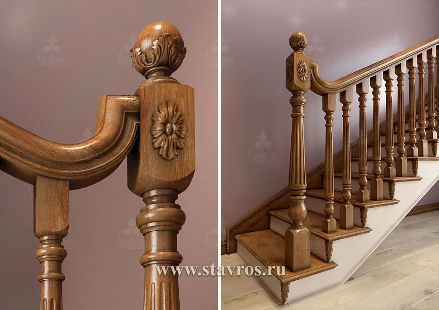 Balustrade with ornamental balusters in classic style