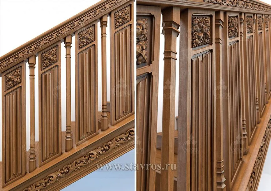 Balusters with carving and strict geometric bevels in the RLE-021 project