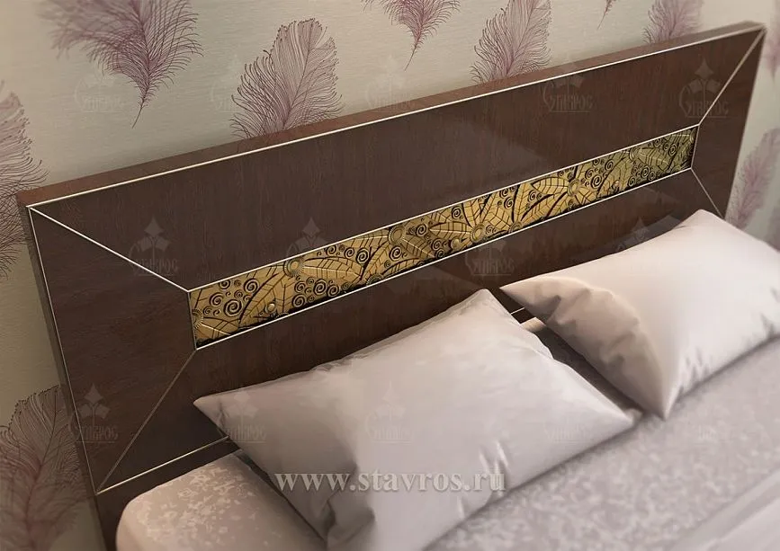 Headboard of the bed KRV-007 with decorative insert