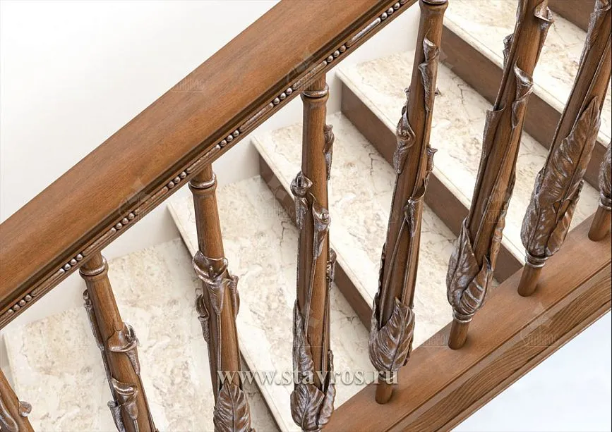 Handrails of the RLE-019 staircase with smooth profile and comfortable grip