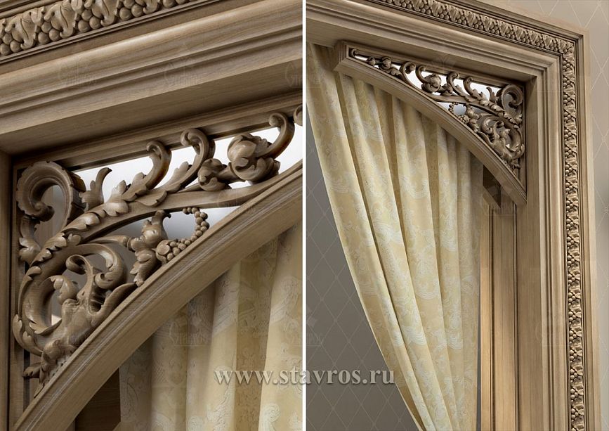 Decorative elements of portal PRT-011 with matte glass