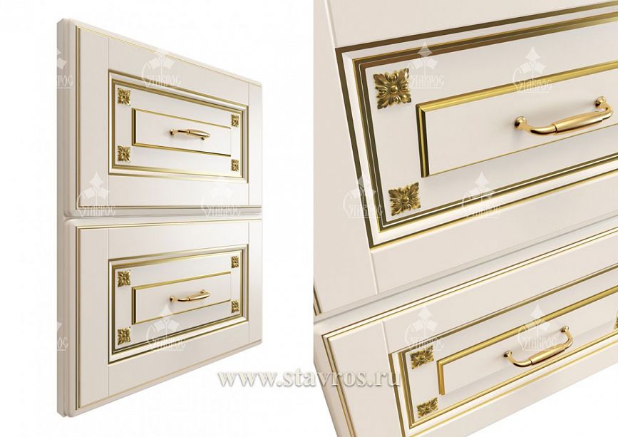 Facade FAS-035 in classic style with decorative rosettes and double framed border