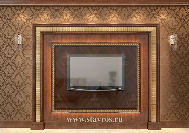 Idea for decorating carved frame for TV RTV-005