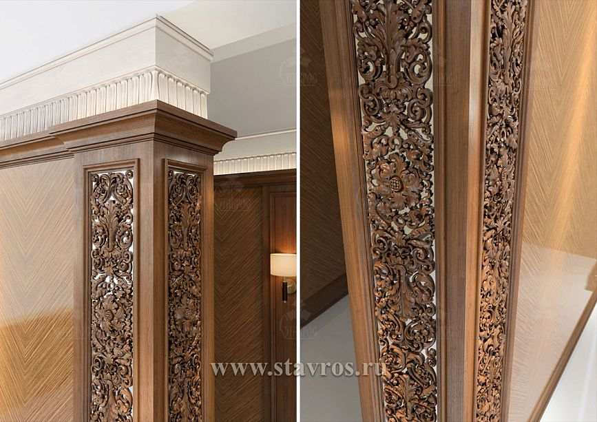 Carved details on portal PRT-012 with artistic treatment of patterns